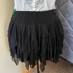 Fashion ARS layered “S” polyester blended mini skirt